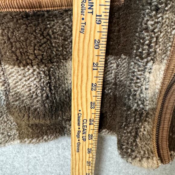 Chaus Vest Plaid Sherpa Equestrian Academia XL Brown Corduroy Preppy Cottage Vtg - Picture 8 of 12